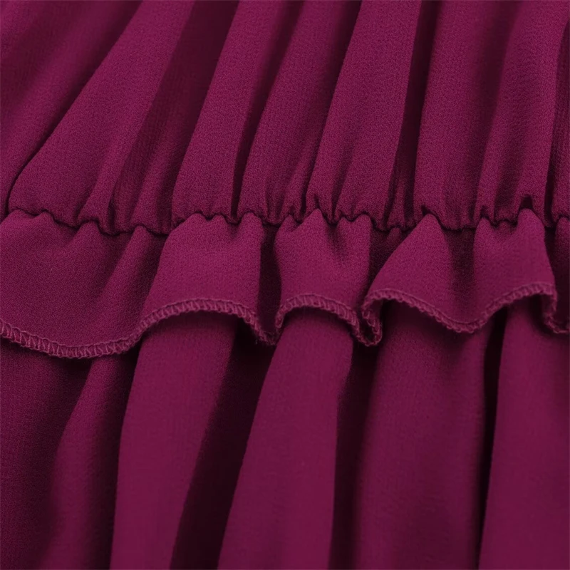 KEYANKETIAN 2025 Lente/Herfst Nieuwe vrouwen Agaric Decoratie Chiffon Shirt Hof stijl Mock Hals Lantaarn Mouw Slanke blouses Top