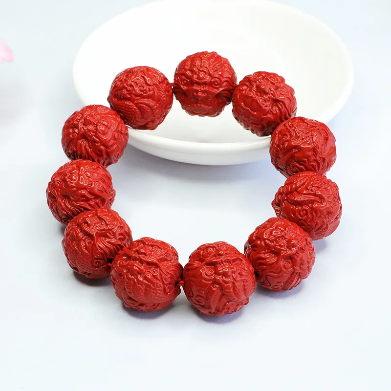 

Xinyu Red Sand Faucet Beads Bracelet Carving Factory Live Delivery Zs3022806