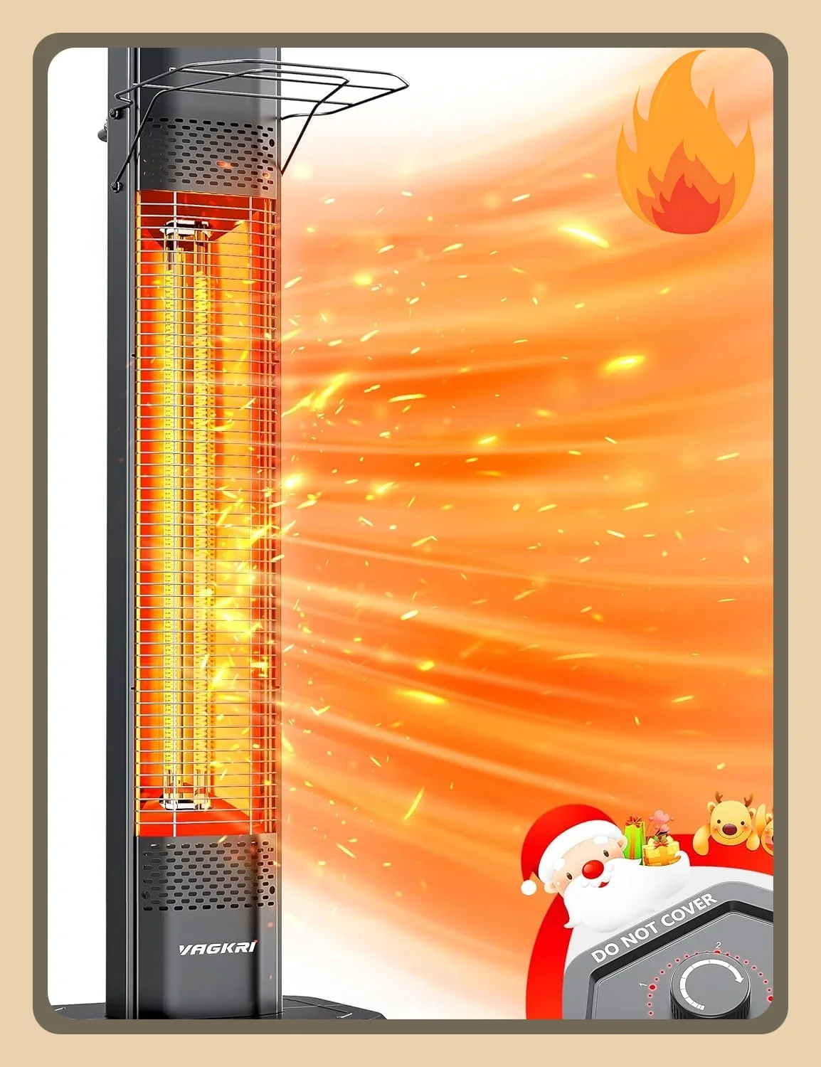 

Бестселлер! Уличный инфракрасный обогреватель, 1500 Вт, 36 дюймов, электрический, с 3 уровнями нагрева, защита от опрокидывания и перегрева, IPX5