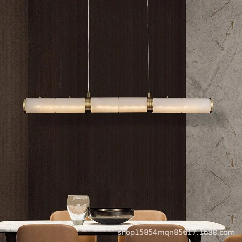 New Chinese marble strip lamp restaurant chandelier