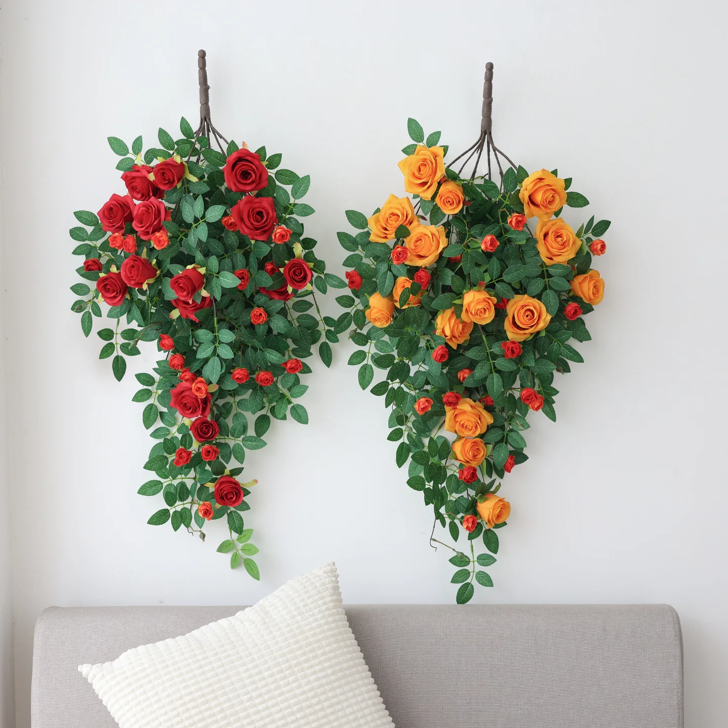 

Simulated Rose Vine Bionic Wall Covering Hanging Decoration Green Plants Fake Flower Vine Wall Hanging Flowers Hanging Flowers