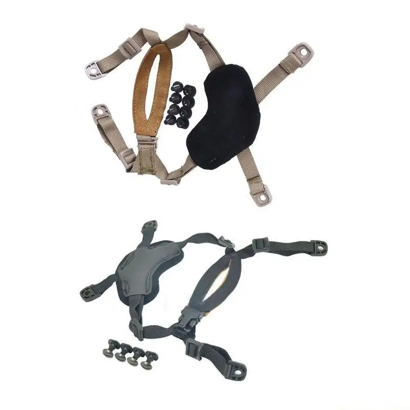 31BE 4 Points Sport Helmet Retention Suspension System H-Nape Chin Strap Stable Under Rotational Forces Fixed Accessories
