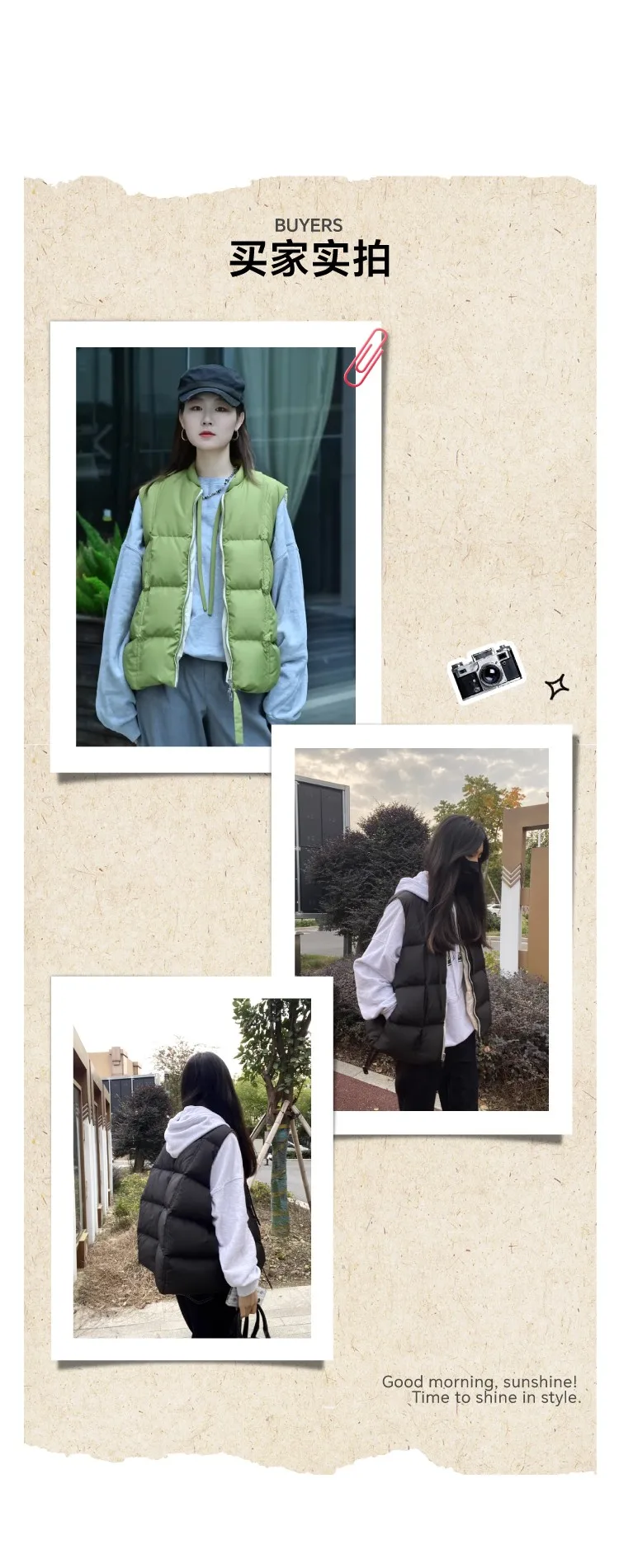 Down Vest~Checkered Stand-Up Collar Color-Blocked Duck down Vest for Petite Women, Suitable for Outerwear or Layering, 2026 Winter Women's Fashion