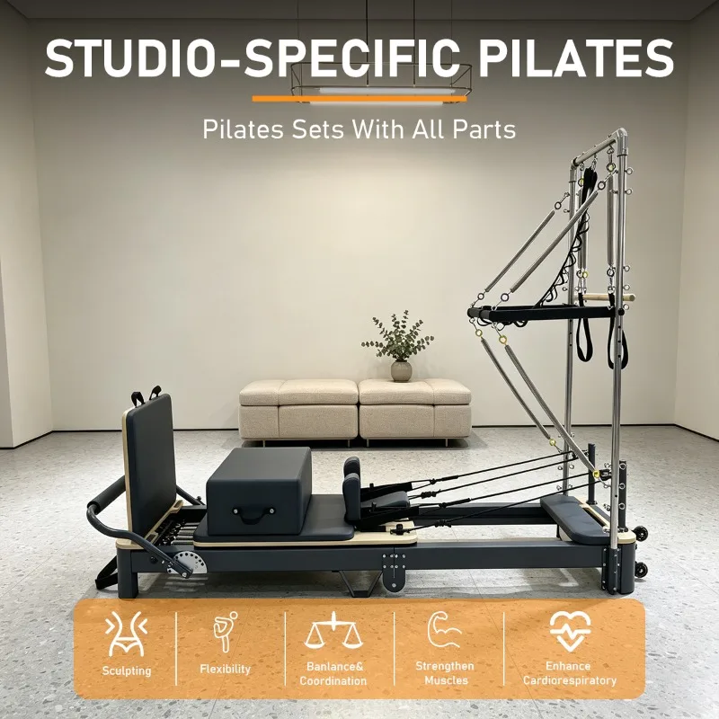 YTYIN Custom Color Reformer Tower Commercial Studio Classic Reformer Aluminium Pilates Reformer
