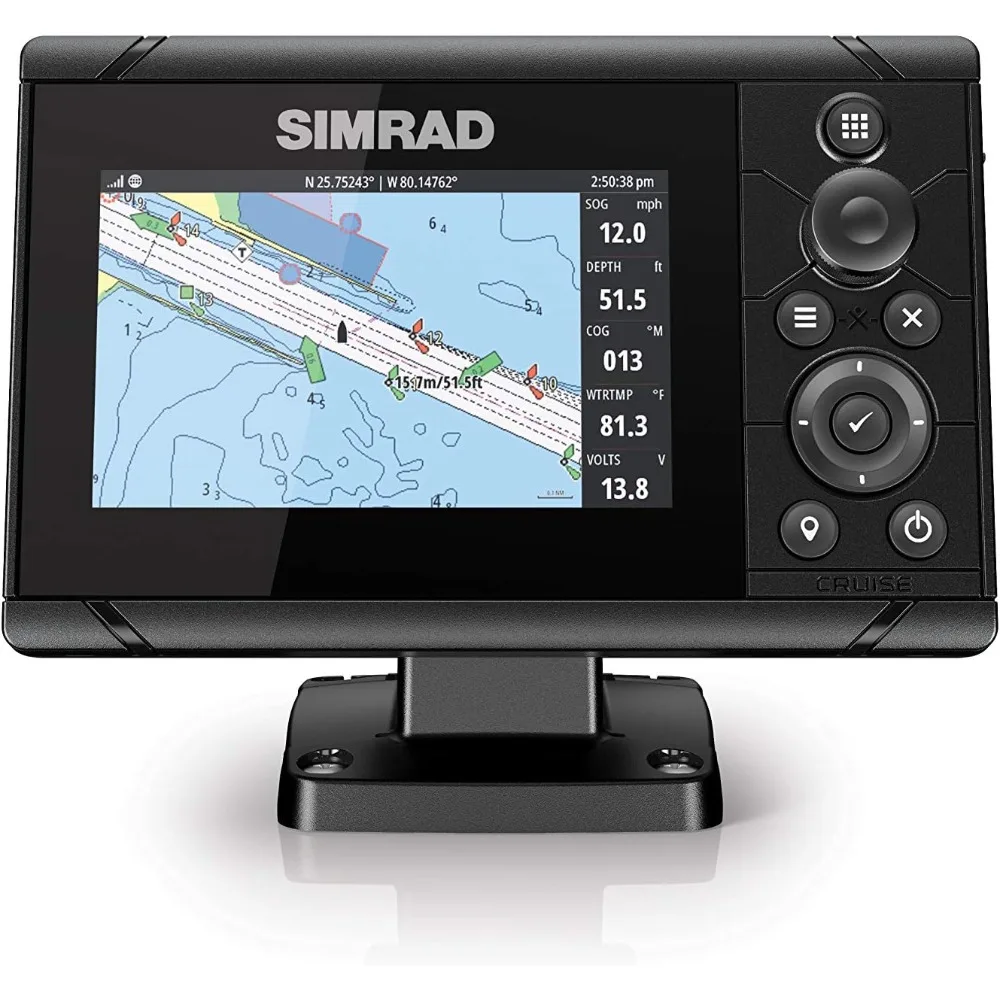 cruise cruise gps chartplotter pre carregado c map us mapas costeiros 83 200 transdutor 55 polegadas 01