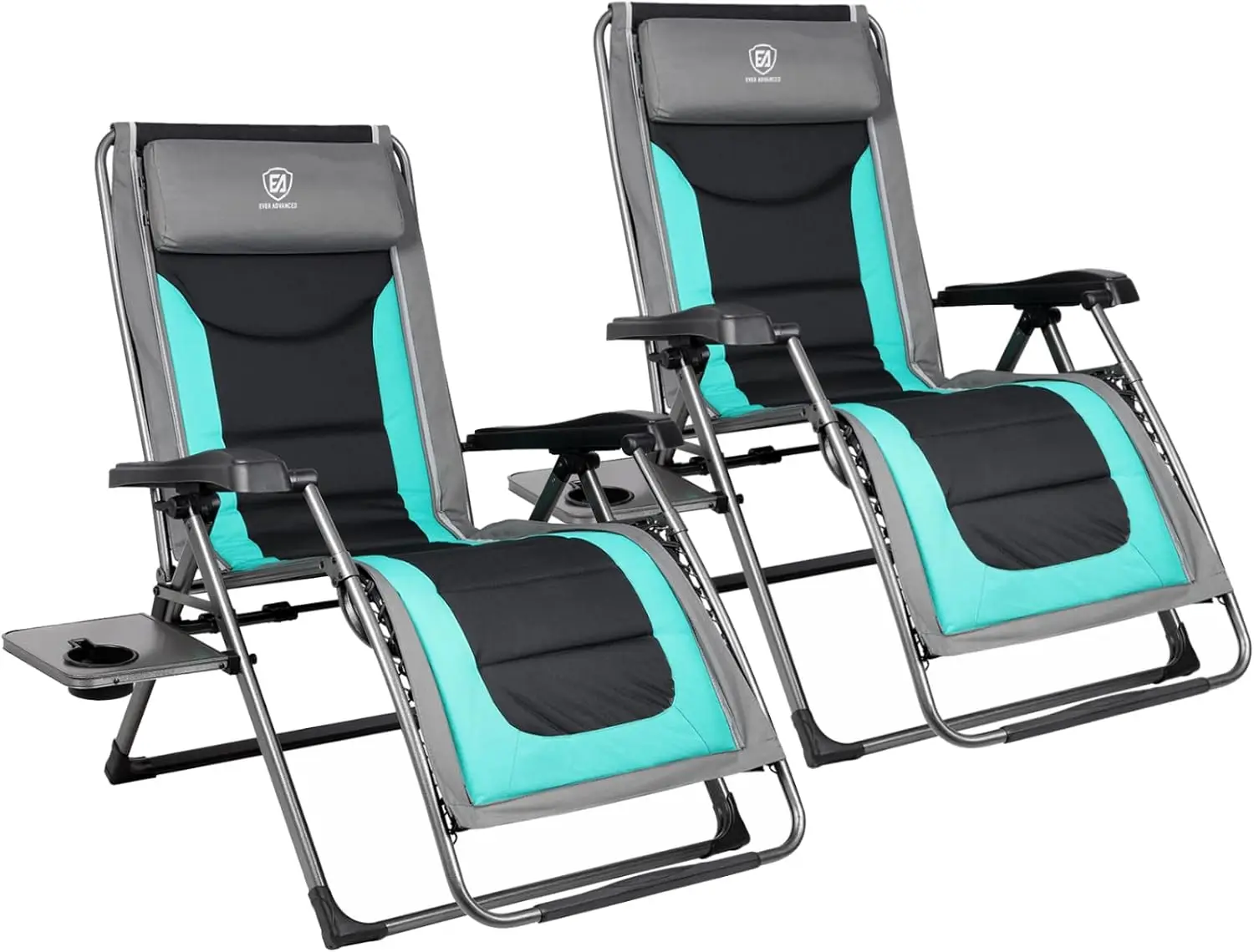 

Set Of 2 Oversize Xl Zero Gravity Recliner Padded Patio Lounger Chair With Adjustable Headrest Support 350Lbs (Green)