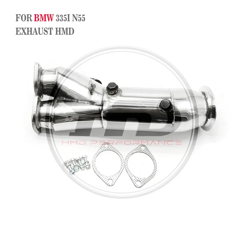 Head Section High flow Pipes Exhaust Pipes branch downpipe Exhaust Pipe with catalyst for BMW 335i N55 Engine 3.0T Car