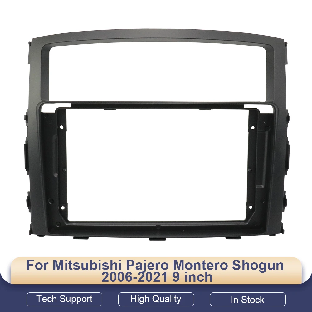 

Рамка для автомобильной магнитолы Mitsubishi Pajero Montero Shogun 2006-2021, 9 дюймов, 2DIN, панель стереосистемы, проводка, кабель питания, декодер Canbus