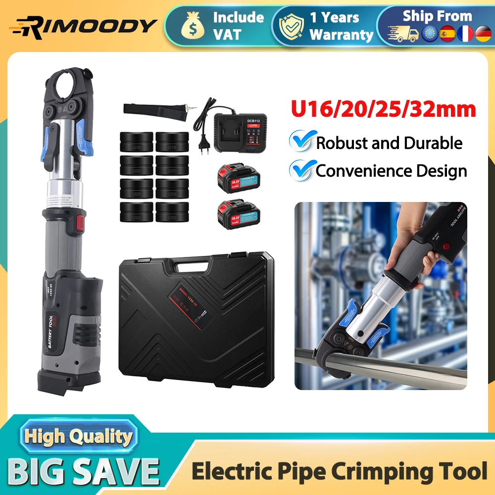 Rimoody Strumento di crimpatura per tubi elettrici per U16/20/25/32mm TH16/20/25/26/32mm V12/15/18/22/28 Tubi in rame Tubi in acciaio inossidabile