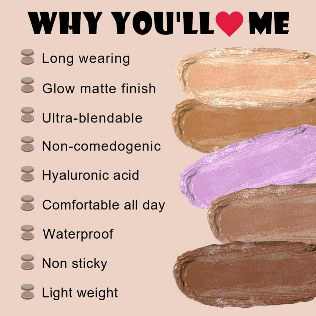 شكل قلب كونتور لوحة كريم المخفي عصا نباتي ماكياج بالجملة السائبة العلامة الخاصة شعار مخصص مستحضرات التجميل الحرة القسوة #2