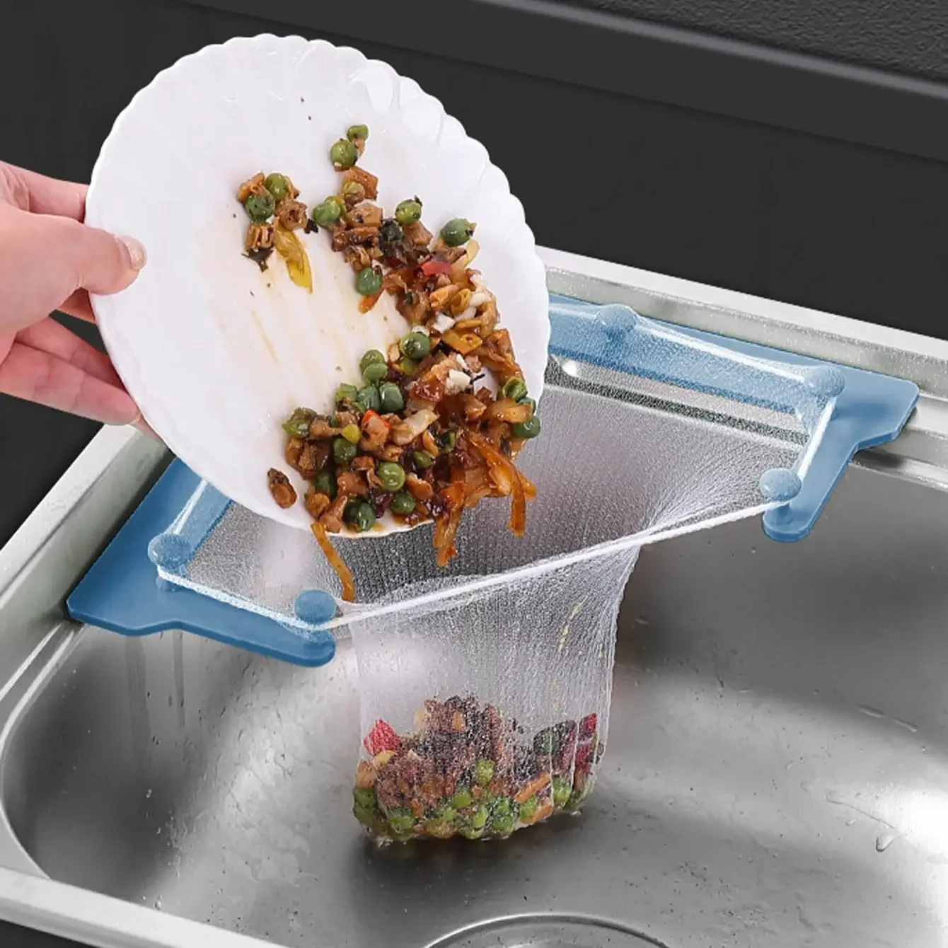 

52pcs-Kitchen Sink Strainer BagTriangle Mesh Drain Filter Net AntiClogging Disposable Leftover ResidueSeparator HangingStrainer
