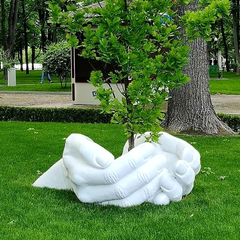 Simulation Hand Mold Sculpture Floor Ornaments Outdoor FRP Garden Landscape Park Square Courtyard Decoration Art Gallery