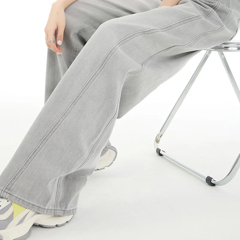 Jeans Women Loose Casual Spring Autumn New Style Y2k Straight Leg Wide Leg Pants Design Blue Denim Pants Women plus Trousers