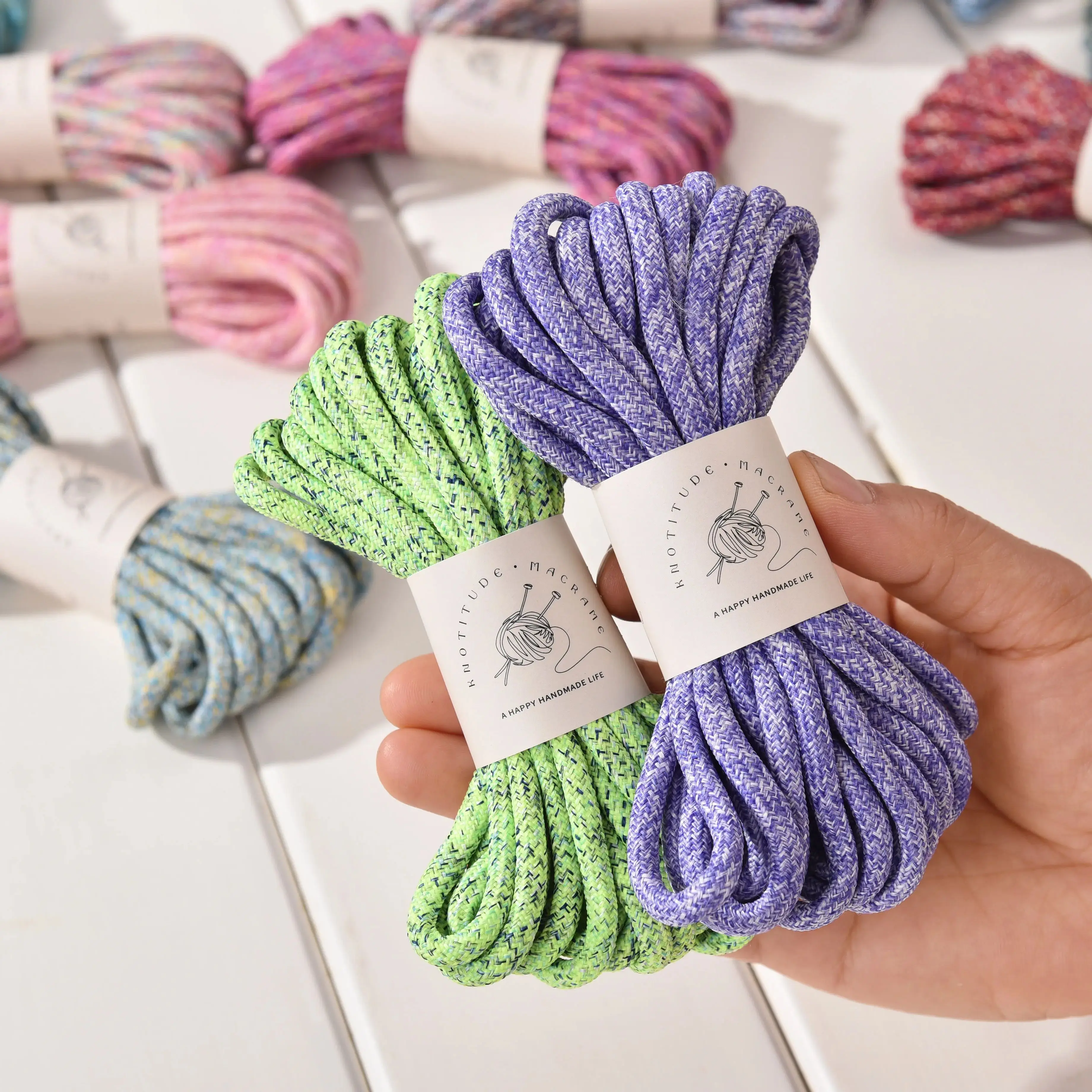 Ombre color 5mmx5meters Polyester Braid Cord Keyring Making Rope Outdoor Rope DIY Handmade Accessory