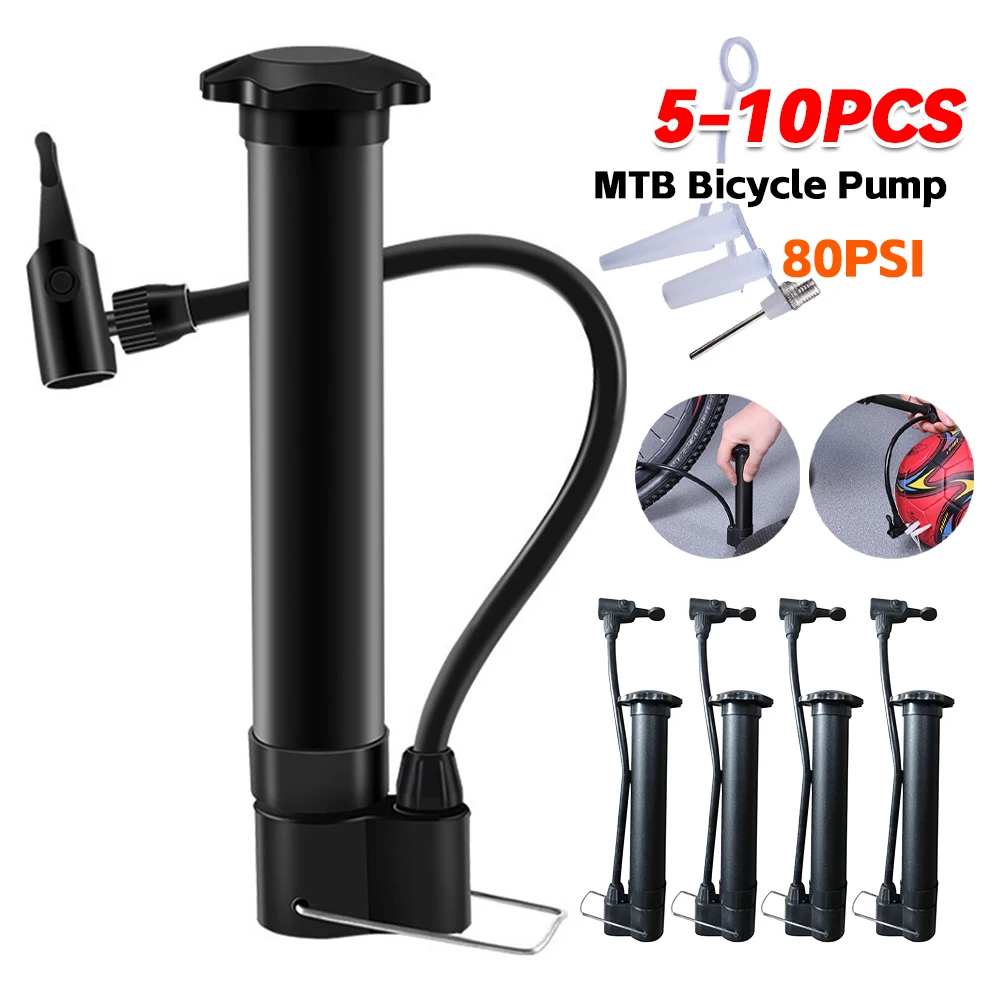 80PSI Fahrrad-Standpumpe Schrader-Ventil Ballon-Reifenpumpe Leichte Mini-Luftpumpe für Rennräder Mountainbikes Bälle