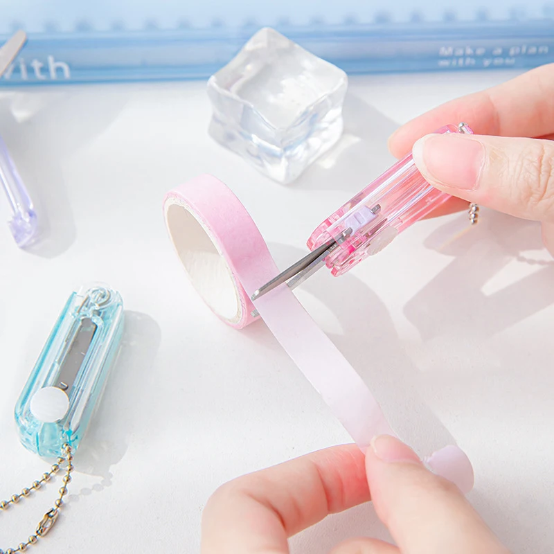 Falten Candy Farbe Kleine Schere Handgemachte Papier Schere Transparente Mini Schere Einziehbare Tragbare Schere Student Werkzeug