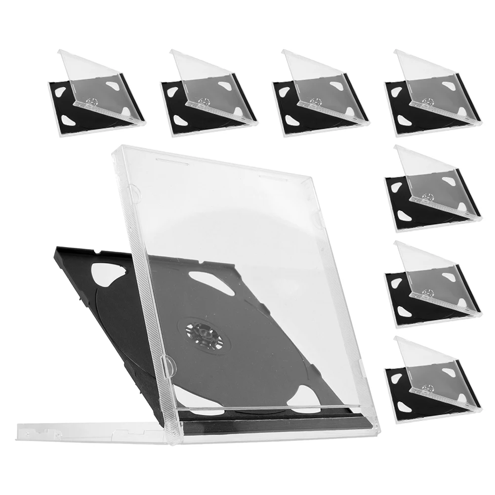 

8pcs Jewel Cases Portable Boxes Reusable Disc Storage Organizer Clear Cd Holders Dvd Game Discs Pc Drivers Lightweight Durable