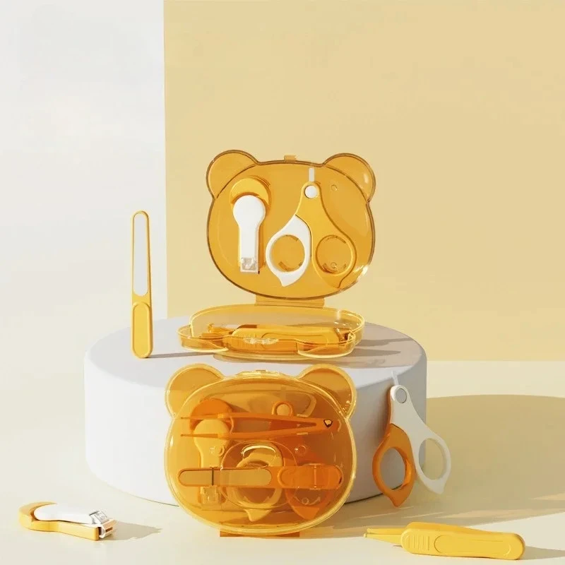 

Набор детских ножниц для ногтей, ножницы для новорожденных, безопасные кусачки для ногтей, подарки для детей, портативная коробка в форме медведя из АБС-пластика, детский маникюрный набор