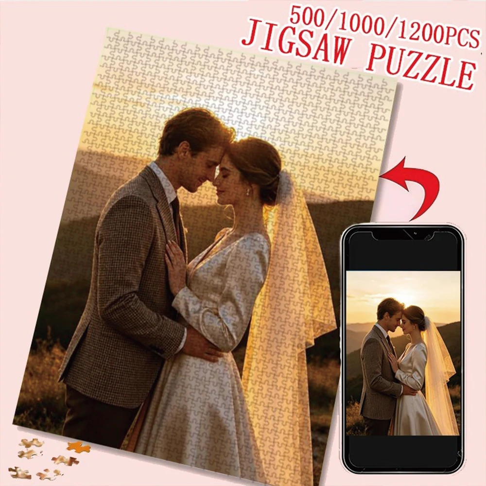 35/300/500/1000pcs Personalized Custom Photo Puzzle Family Photo DIY Toy Decoration Collectiable Growth Gift Christmas