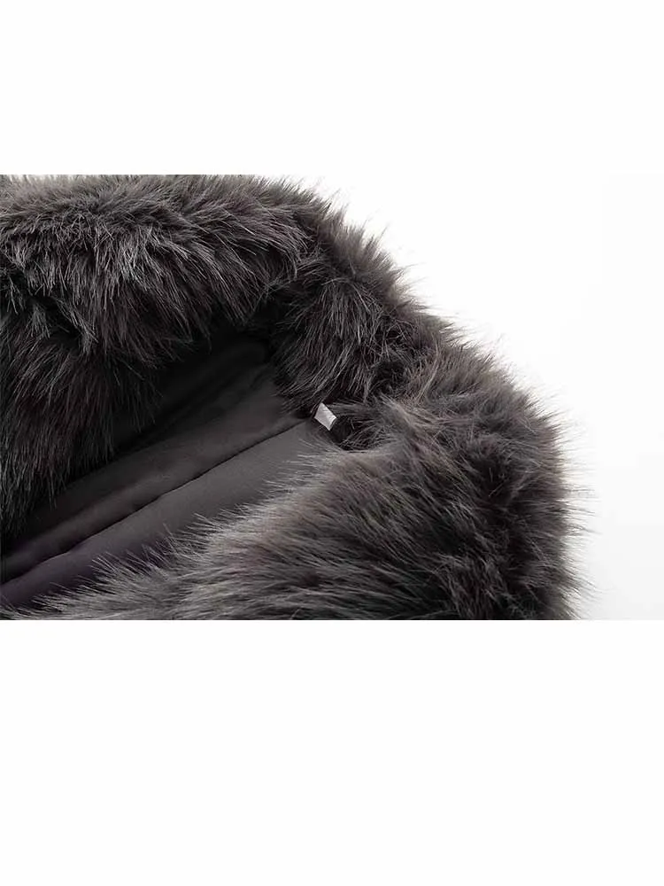 

HH Woman Winter Fashion Casual Comfortable Long Sleeves Lapel Artificial Imitation Fur Plush Coat Female Versatile Warm Overcoat