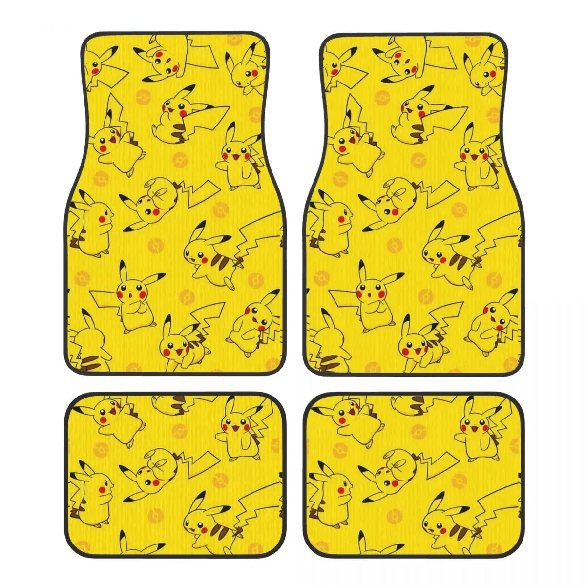 

Pokemons Pikachu Japanese Anime Car Floor Mats Carpet Set of 4 Anti-Slip Universal Automotive Floor Mat Fit for Mid Trucks