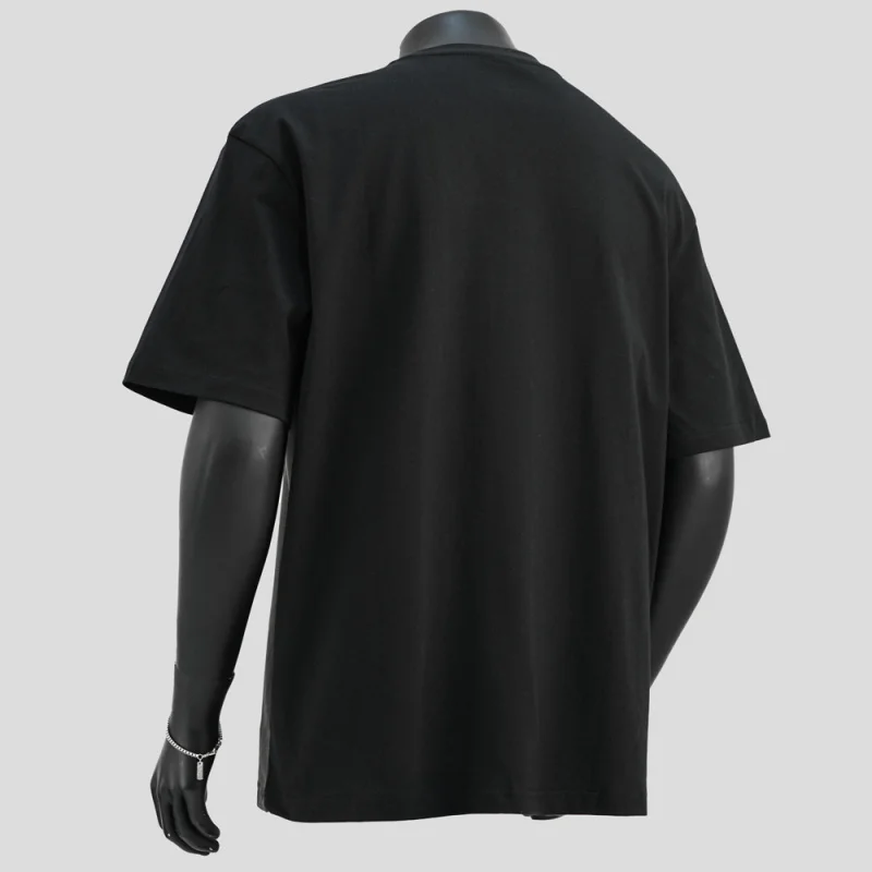 تي شيرت عصري بأكمام قصيرة للرجال صيفي مرقع ياباني متباين برقبة دائرية #4