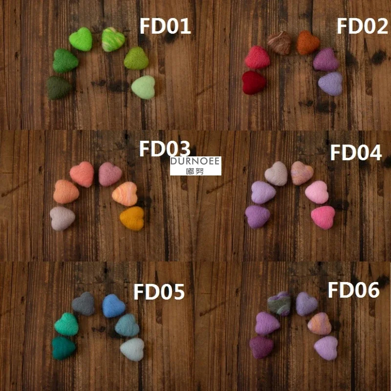 ทารกแรกเกิดการถ่ายภาพ Props ขนสัตว์ Felt Love Heart การถ่ายภาพ Props อุปกรณ์เสริม Baby Studio