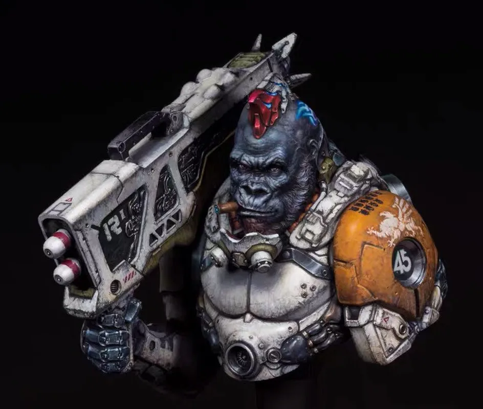 

1/10 Science Fiction Ape Bust Resin Model Figure Gk Micro Miniature 3d Printed White Model Toy Unassembled And Unpainted Kit