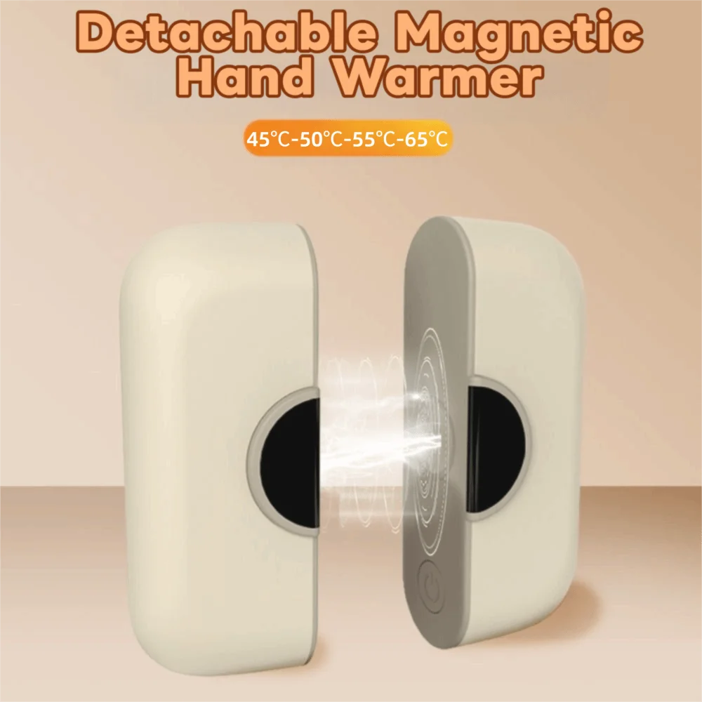 

2 in 1 Magnetic Hand Warmer Fast Heating 4 Temperature Settings Portable Hand Heater One Button Start Detachable