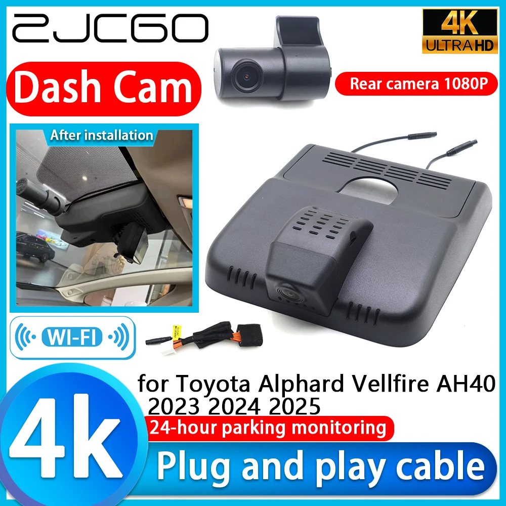 

ZJCGO for Toyota Alphard Vellfire AH40 2023 2024 2025 4K DVR Dash Cam Car Camera Sony Lens 24h Monitor Video Recorder Recording