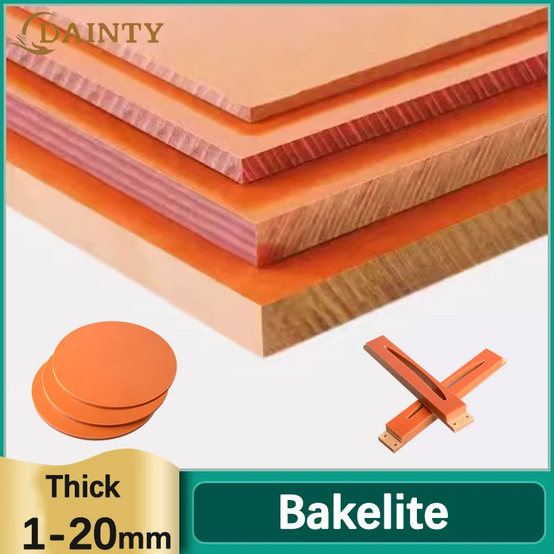 Orange Red Electrical Bakelite Plate Temperature Resistant Insulation Antistatic Phenolic Resin Sheet Thickness 1-20mm