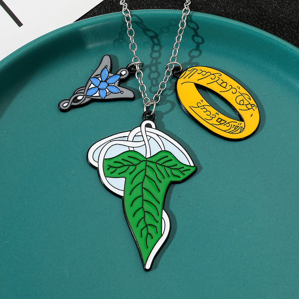Lord of the Rings Elves Necklace Fashion Creative Leaf Pendant Cosplay Jewelry Accessory Trend Gift for Women And Men view 5