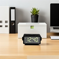 Digital Clock Radio Alarm Clocks RGB LED USB Charging Bedroom Large Time Weekday Mirror Electronic LED Clocks