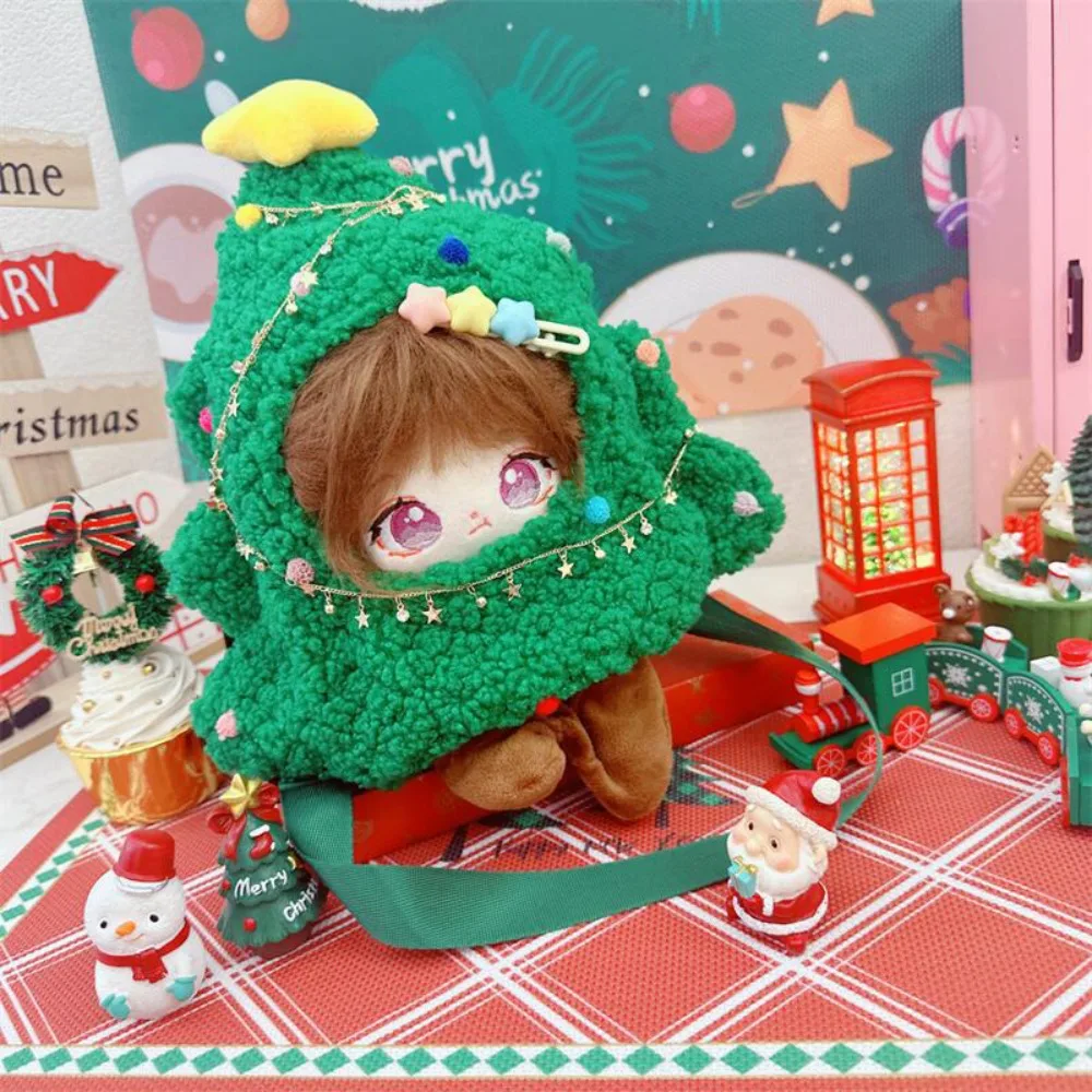 Albero di Natale 20CM Vestiti per bambole in cotone Peluche Crossbody Vestiti per bambole di pezza Vestito Vestito di ricambio Giocattoli di peluche Vestiti