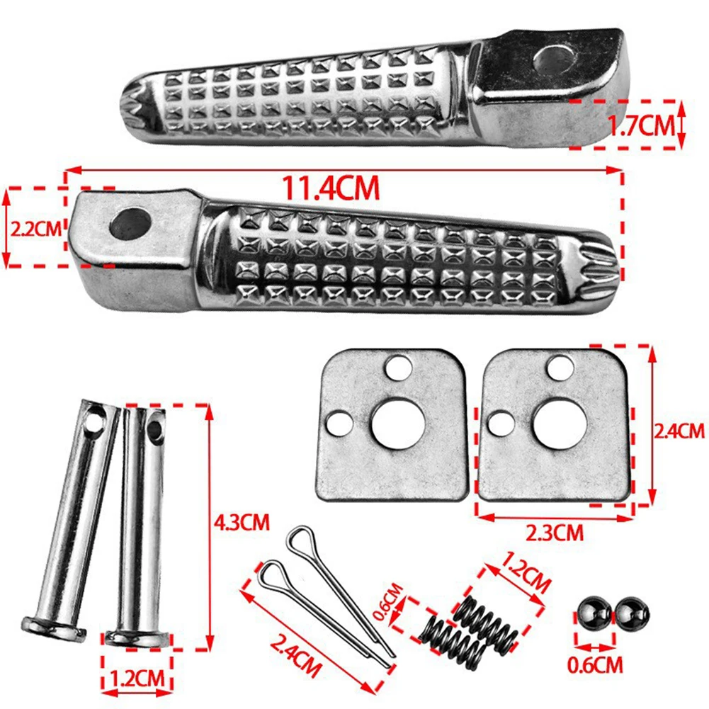 1 Pair Motorcycle Foot Pegs Footrests Black Pedals Aluminum Alloy Pedals Suitable For Most Motorcycles Wear-Resistant image 5