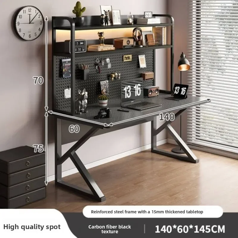 Multi-functional Computer desk Desktop with hole board Desk bookshelf Integrated table Bedroom Home office workbench Durable