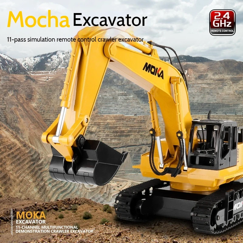 11 チャンネルシミュレーション掘削機 2.4 グラムリモートコントロールエンジニアリング車両充電式掘削おもちゃモデルカーホリデーギフト