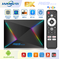 R69 Plus Allwinner H728 tv box Android 14 WiFi 6 Ultra HD 4K 8K Set Top Box 1000M Ethernet Bluetooth 5.0 smart tv Box