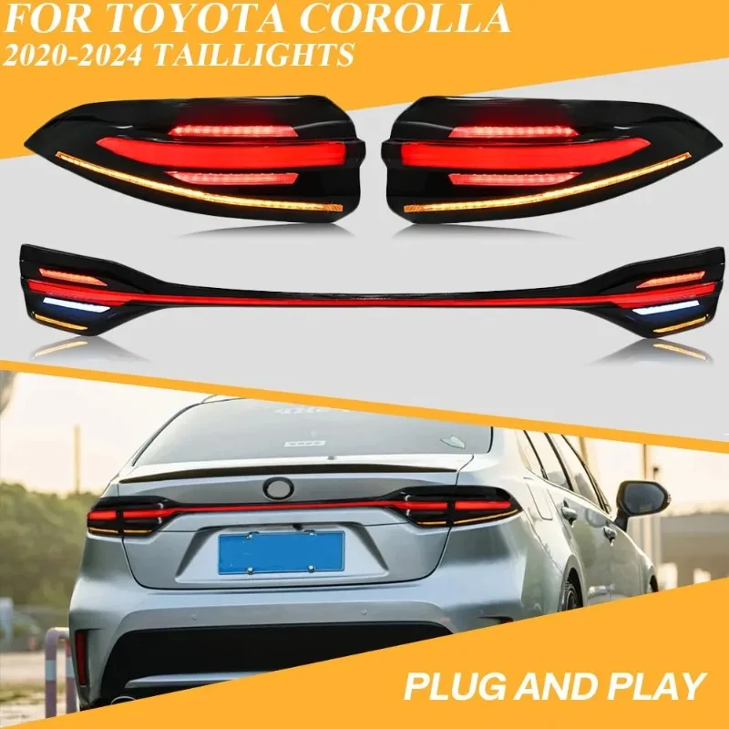 

For Toyota Corolla 2020-2024 LED Tail Lights Set Rear Left & Right + Center Trunk Lamp 3-Piece