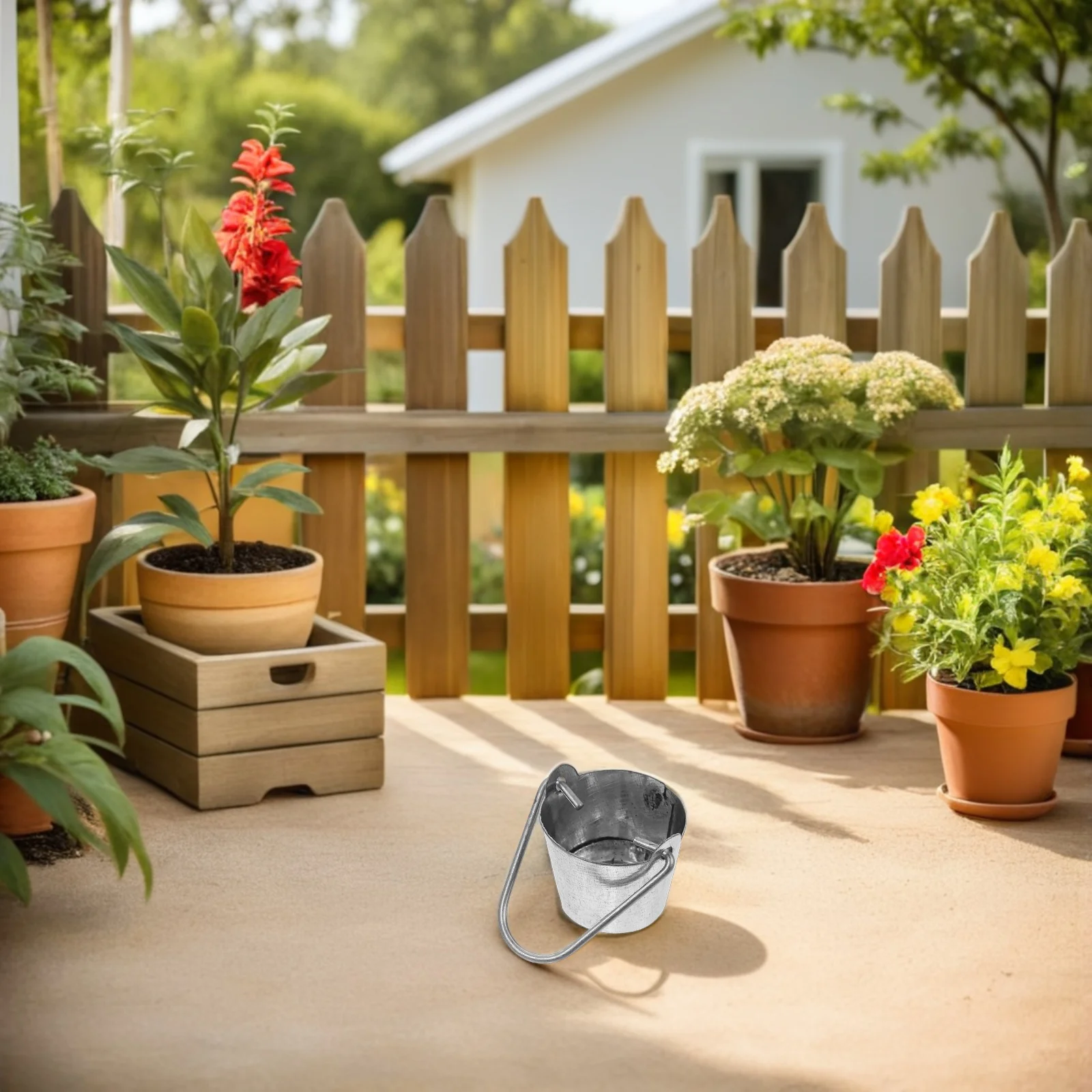 

10Pcs Miniature Metal Buckets with Handle Small Bucket Mini Yard Decor Miniature Garden Accessories and Tiny Plant Holders