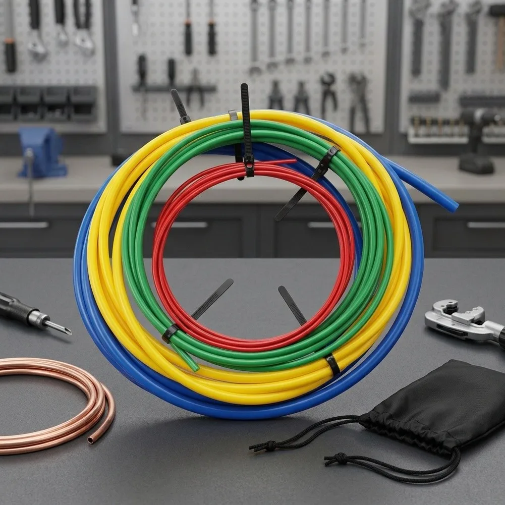 CT205 Copper Tube Bender Kit PE Plastic Bending Strips for AC Pipes Red Green Yellow Blue 2M Length Optional CT205