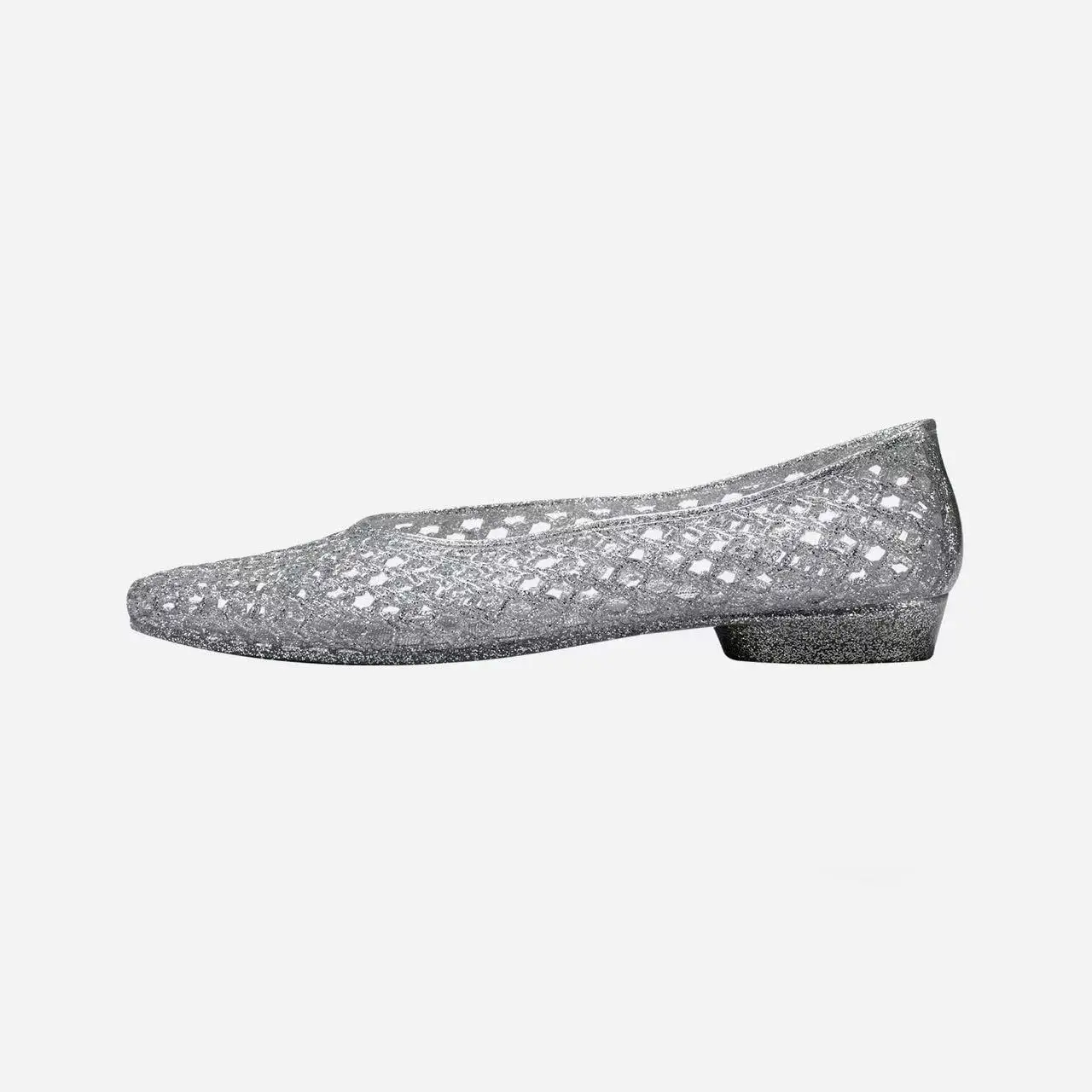 Neue V-Ausschnitt Kristall-Jelly-Schuhe, Modisch, Vielseitig, Bequem, Flache Einzelschuhe, Freizeitsandalen für Damen – Detail 8
