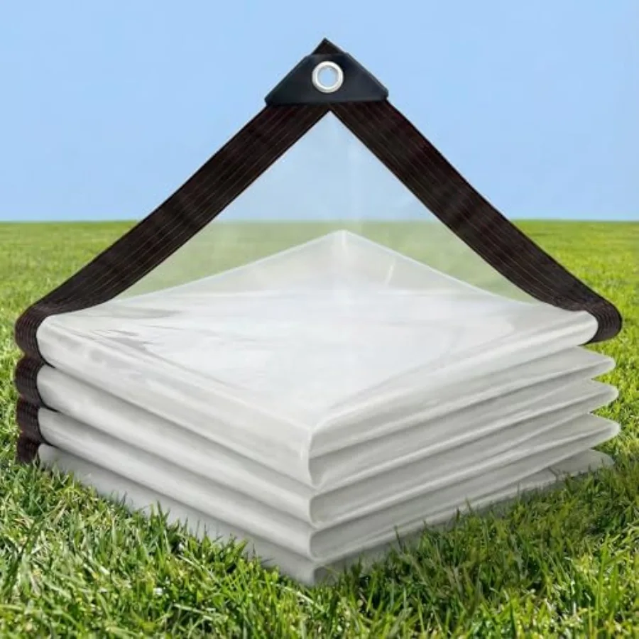 

Clear Waterproof Tarp 4x6ft Extra Thick 8 Mil Vinyl, UV and Tear Proof, Reinforced Grommets, for Patio, Greenhouse, Chicken Coo