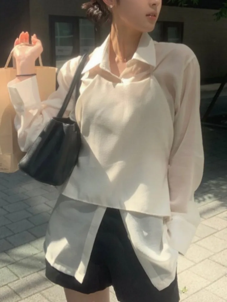 Lazin Sle ロングスリーブ襟付きとストラップ付きツーピースセット テクスチャードインナーウェア レディース 春秋冬シーズン