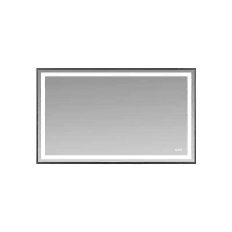 

60"x36" Eco-Friendly Black Mirror with Dual LED Light Strips - Front and Back Lighting for Enhanced Illumination