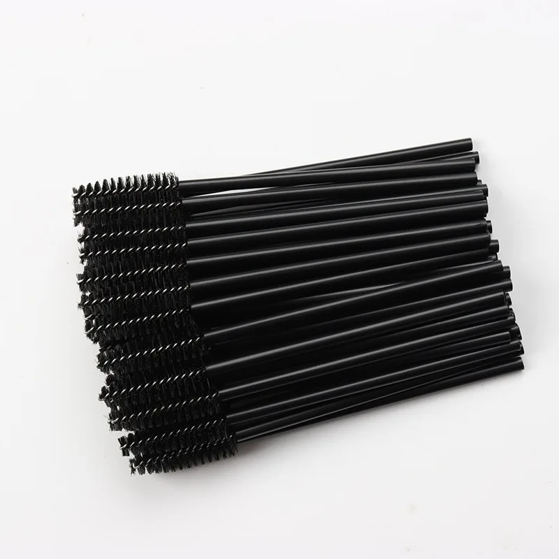 50 PZ Bacchette per mascara Pennelli per trucco Pennello per ciglia nere Riutilizzabile Estensione ciglia finte Forniture Strumento per trucco ciglia finte