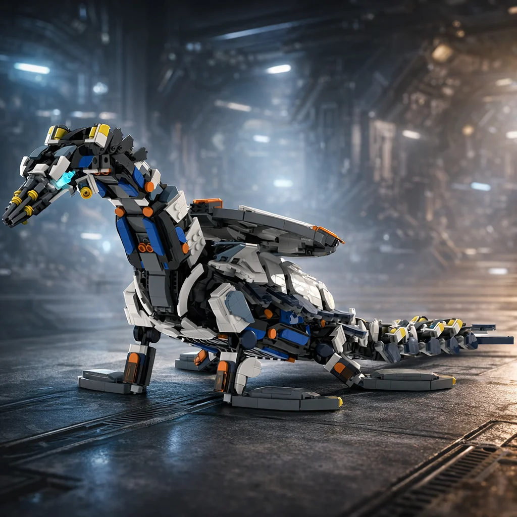 

MOC Ocean Tidebreaker Inspired Mechanical Beast Model Building Blocks Futuristic Creature DIY Toy Gift Adults Kids