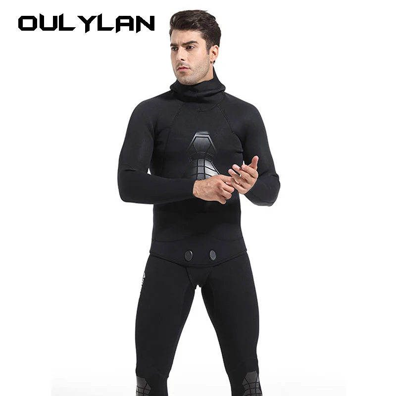 Professional Warm Wetsuit Diving Suit Men’s Deep Diving Cold-Proof 5mm Thickened One-Piece Snorkeling Fishing and Hunting Suit