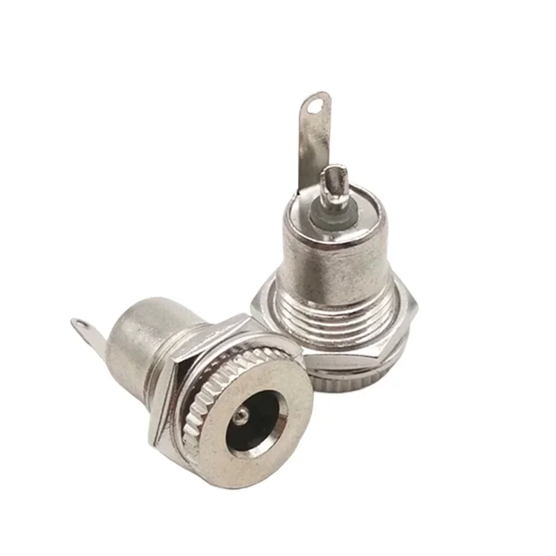 DC099 5Pcs 5.5x2.1mm & 5.5x2.5mm Female Panel Mount DC Power Jack Socket, Metal Copper Connector, Durable Reliable for Devices