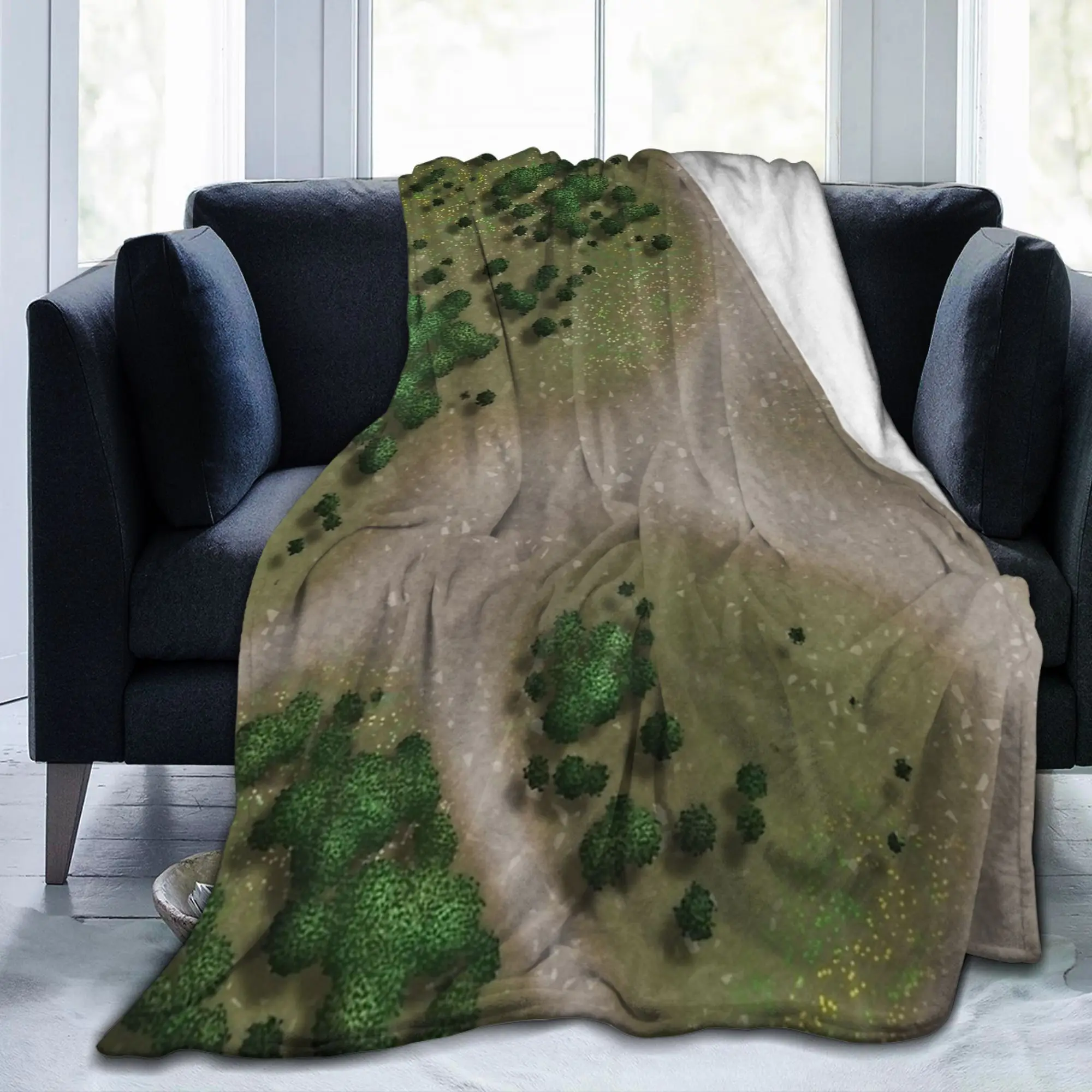 Forest Trails Battle Map RPGs Miniature Awesome Blankets Flannel Table Top Gaming Warm Throw Blanket Bedding Gift Multifunction